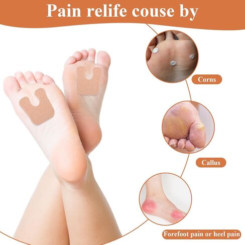 36 Pieces U-Shaped Felt Callus Pads, Pain Relief Adhesive Corn Pads, Soft Foot Cushion Protect from Rubbing on Shoes, Callus Cushions for Bottom Side of Foot and Heel for Women and Men in Saudi Arabia