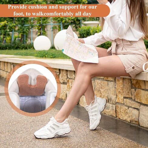36 Pieces U-Shaped Felt Callus Pads, Pain Relief Adhesive Corn Pads, Soft Foot Cushion Protect from Rubbing on Shoes, Callus Cushions for Bottom Side of Foot and Heel for Women and Men in Saudi Arabia