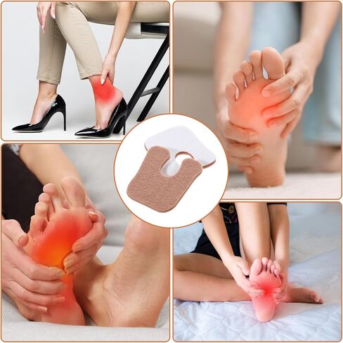 36 Pieces U-Shaped Felt Callus Pads, Pain Relief Adhesive Corn Pads, Soft Foot Cushion Protect from Rubbing on Shoes, Callus Cushions for Bottom Side of Foot and Heel for Women and Men in Saudi Arabia