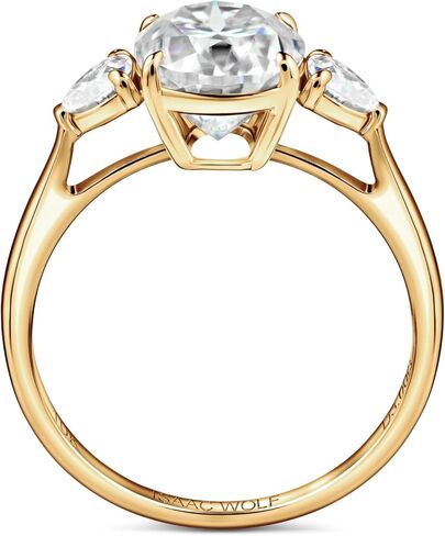 ISAAC WOLF 10k Gold Ring 3 carat Moissanite Ring Oval Cut Heart Engagement Rings VS1 in Saudi Arabia