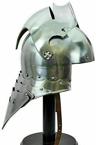 خوذة درع القرون الوسطى خوذة ساليت الألمانية الصلب الكبار يمكن ارتداؤها زي خوذة LARP لعب الأدوار خوذة ساليت الهالوين in Kuwait