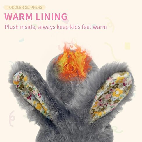 Toddler Slippers Boy and Girl Bunny Slippers Plush Cute Non-Slip Warm Winter Shoes, Suitable for indoor and outdoor in Saudi Arabia
