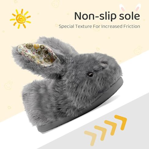 Toddler Slippers Boy and Girl Bunny Slippers Plush Cute Non-Slip Warm Winter Shoes, Suitable for indoor and outdoor in Saudi Arabia