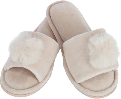 CTM Girl's Soft Pom Open Toe Slide Slippers in Saudi Arabia