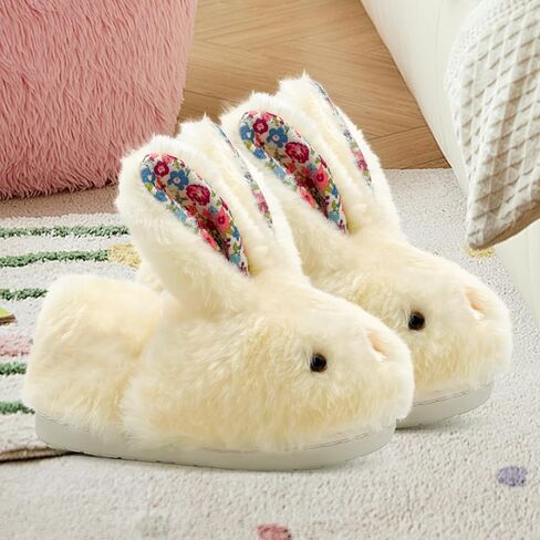 Toddler Slippers Boy and Girl Bunny Slippers Plush Cute Non-Slip Warm Winter Shoes, Suitable for indoor and outdoor in Saudi Arabia