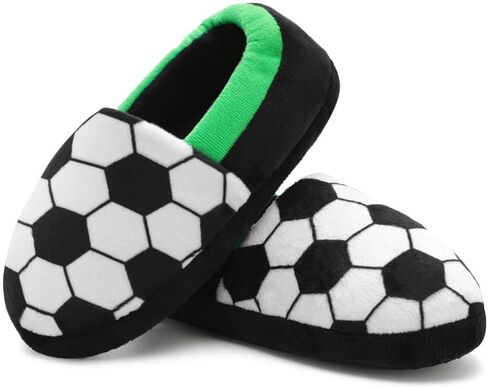 Toddler Boys Girls Football Slippers Soft Fuzzy Slip-Ons Little Kid Warm Indoor House white in Saudi Arabia