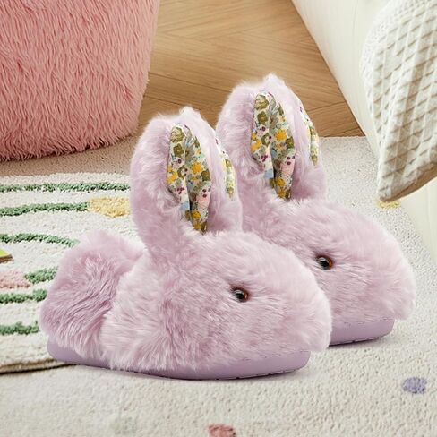 Toddler Slippers Boy and Girl Bunny Slippers Plush Cute Non-Slip Warm Winter Shoes, Suitable for indoor and outdoor in Saudi Arabia