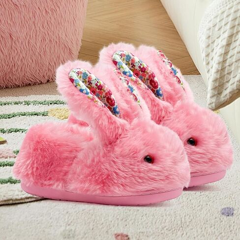Toddler Slippers Boy and Girl Bunny Slippers Plush Cute Non-Slip Warm Winter Shoes, Suitable for indoor and outdoor in Saudi Arabia