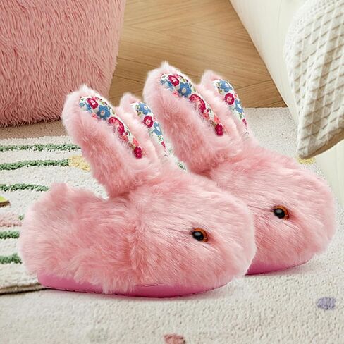 Toddler Slippers Boy and Girl Bunny Slippers Plush Cute Non-Slip Warm Winter Shoes, Suitable for indoor and outdoor in Saudi Arabia