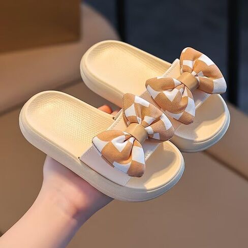 Kids Bow Slippers - Cute Shoes with Non-Slip Sole for Girls,Indoor Slide Slippers in Saudi Arabia