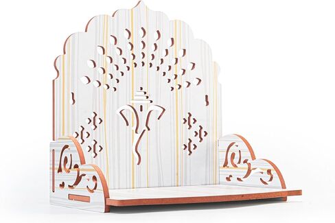 Wooden Temple Wall Mounted Hanging Table top Pooja Mandir God Stand Shelf for Home Office and Gifting (Om) in Kuwait
