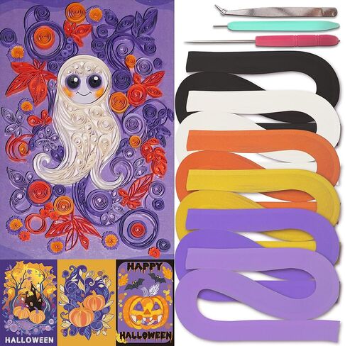 مجموعة أدوات اللف الورقية للمبتدئين من Halandar، 13 قطعة من أدوات ومستلزمات ورق اللف مع 6 ألوان 54 سم لعشاق الأعمال الفنية الورقية، مجموعة اللف اليدوية DIY 0.5 سم in Kuwait