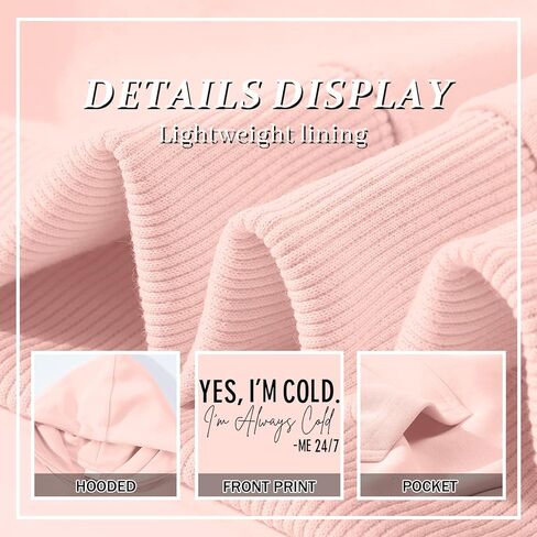 Yes I'M Cold Hoodies for Girls Always Cold Hoodie Kids Funny Graphic Hooded Sweatshirt Cute Preppy Pullover Tops in Saudi Arabia