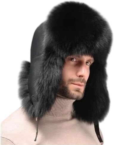 قبعة الصياد الرجالية من الفراء الصناعي قبعة الشتاء الدافئة قبعة التزلج على الأذن قبعة Ushanka الروسية للصيد وركوب الدراجات in Kuwait