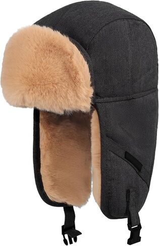 قبعة الصياد الرجالية الروسية Ushanka قبعة للنساء فو الفراء الأذن رفرف القبعات مع حزام الذقن قبعة تزلج للشتاء في الهواء الطلق in Saudi Arabia