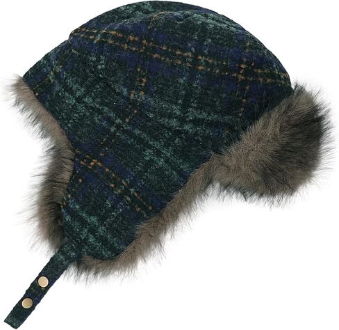 Winter Trapper Hat with Ear Flaps Cold Warm Russian Hat Faux Fur Trapper Hats Outdoor Hunting Cap for Men Women in Saudi Arabia