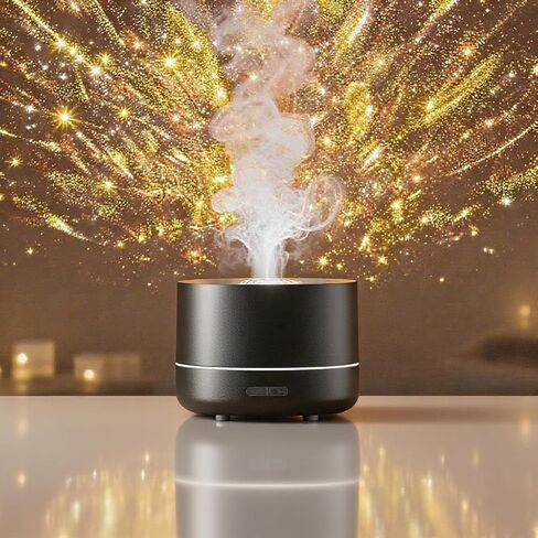 3-in-1 Galaxy Projector Humidifier & Essential Oil Diffuser, 7-Color Rotating Star Night Light with Healing Water Wave Lighting, Aromatherapy for Relaxation & Sleep, for Bedroom Home Decor in Saudi Arabia