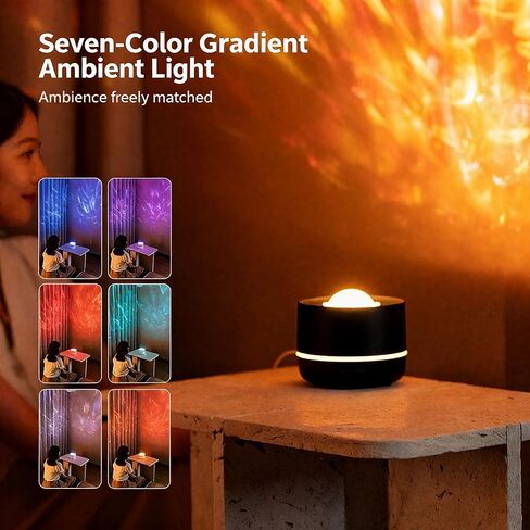 3-in-1 Galaxy Projector Humidifier & Essential Oil Diffuser, 7-Color Rotating Star Night Light with Healing Water Wave Lighting, Aromatherapy for Relaxation & Sleep, for Bedroom Home Decor in Saudi Arabia