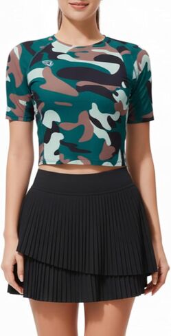 Mudere Two Piece Tennis Skirt Set for Women Pleated Athletic Golf Outfits Workout Running Skorts with Pockets in Kuwait