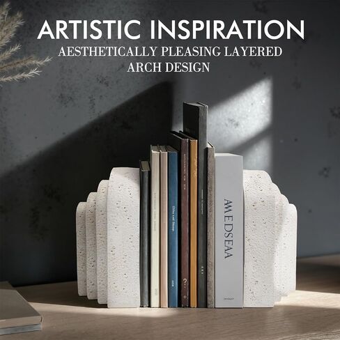 نهايات الكتب المزخرفة الحديثة للأرفف - نهايات الكتب شديدة التحمل، ديكور أنيق لرف الكتب، منظم مكتب منزلي بسيط، حاملات كتب عملية (مجموعة من 2) in Kuwait