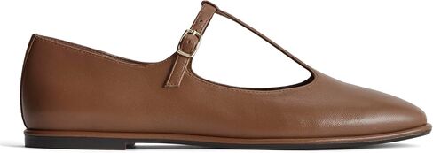Everlane Womens The Leather T-Strap Flat in Saudi Arabia