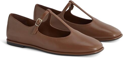Everlane Womens The Leather T-Strap Flat in Saudi Arabia
