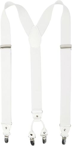 Men's Suspenders Red Suspenders for Men Adjustable Elastic Shoulder Straps 4 Super Strong Metal Clips in Saudi Arabia