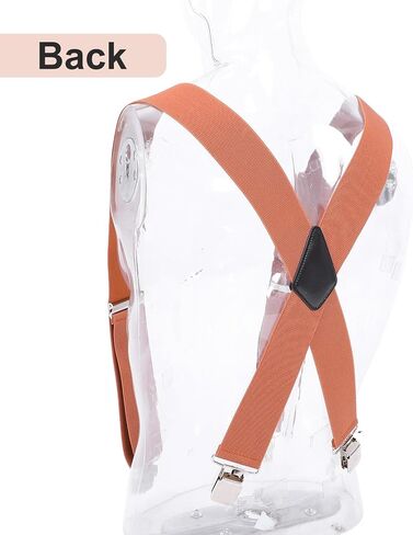3 Pcs Men’s Heavy Duty Work Suspenders, 2 Inch Wide Clip-On Work Suspenders for Men, Adjustable X-Shaped Strong Clips Suspender for Big Tall Senior Men Gift (Black, Brown, Coffee) in Kuwait