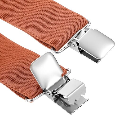 3 Pcs Men’s Heavy Duty Work Suspenders, 2 Inch Wide Clip-On Work Suspenders for Men, Adjustable X-Shaped Strong Clips Suspender for Big Tall Senior Men Gift (Black, Brown, Coffee) in Kuwait