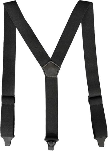Airport Friendly Suspenders for Men with Plastic Clip 1.5 inch Fully No Metal Elastic Braces with Leather Patch in Saudi Arabia