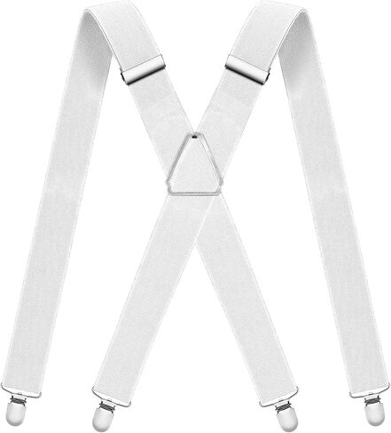 Mens Suspenders Adjustable Braces with 4 Strong Metal Clips Elastic X Back Heavy Duty Suspender for Men and Women in Saudi Arabia