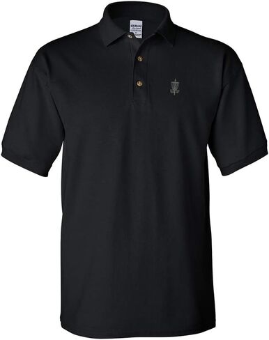 Polo Shirts for Men Disc Golf Basket Embroidery Cotton Short Sleeves Golf Tees in Saudi Arabia