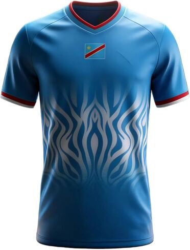 نيو كونغو جيرسي، جيرسي الكونغولي، مايوه. قميص كرة القدم الكونغولي الجديد من Vareuse Leopards. 2026 آر دي سي لكرة القدم جيرسي. قميص كرة القدم RDC مقاس واحد يناسب معظم الأشخاص. مقاس كبير إلى 2XL. أزرق in Kuwait