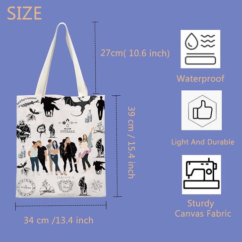 TIIMG ORION'S Book Club Tote Bag Novel Reader Fantasy Lover Bookish Gift Bag in Saudi Arabia