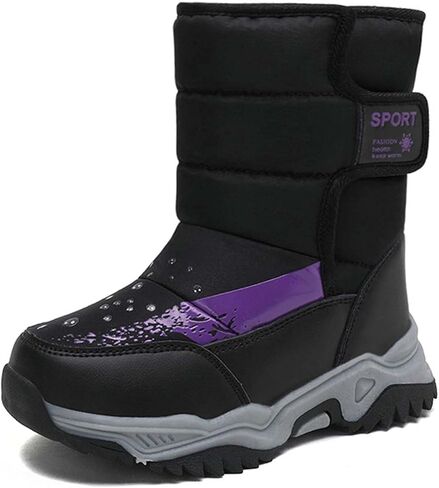 CERYTHRINA Girls Boys Snow Boots Kids Outdoor Winter Shoes Warm Fur Lined Hight-Cut for Outdoor Skiing Bootie in Saudi Arabia