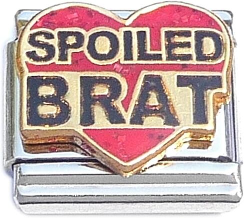 Spoiled Brat Red Glitter Heart Italian Charm in Saudi Arabia