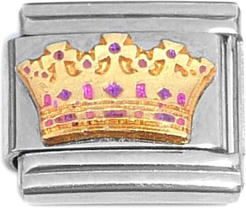NewCharms Crown Pink Purple Bling Italian Charm in Saudi Arabia