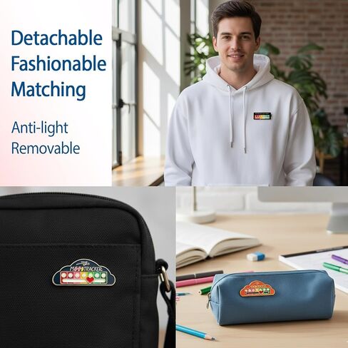 8 قطع من دبابيس البطارية الاجتماعية، دبوس منزلق للبطارية الاجتماعية، أشكال مربعة وسحابية في 4 ألوان، شارات مزاجية معبرة للارتداء اليومي in Kuwait