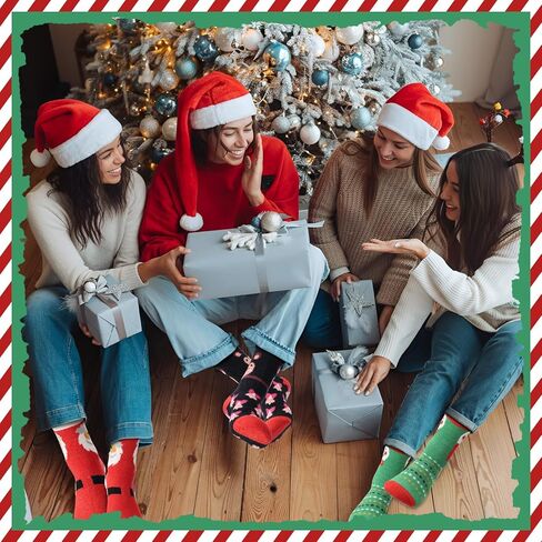 Newcotte 20 Pairs Christmas Fuzzy Cupcake Socks Gift for Women Men Fluffy Socks Bulk DIY Gift Xmas Winter Holiday in Saudi Arabia