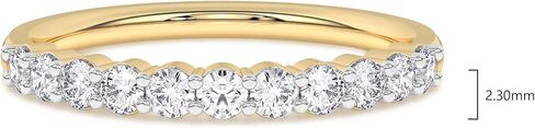 DEWBERRY 0.50 Ct Lab Grown Diamond 14K Gold Half Eternity Wedding Anniversary Stackable Ring Band for Women | Jewelry Birthday Gifts for her | FG Color VS Clarity | Size 4-11 in Saudi Arabia