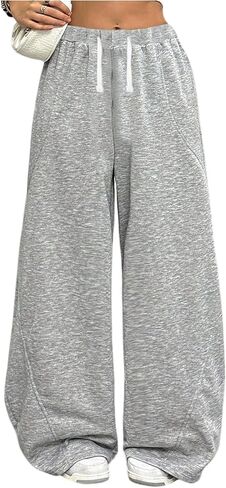 GORGLITTER Girl's Wide Leg Sweatpants Elastic Waist Baggy Sweat Pants Streetwear in Saudi Arabia