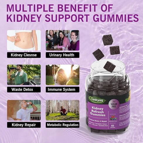D mannose Gummies for Women, Kidney Cleanse Detox & Repair Gummies – Urinary Health & Kidney Stone* Support, Chewable D-mannose with Astragalus, Dandelion, Milk Thistle – Vegan, Sugar-Free, 60 cts in Saudi Arabia