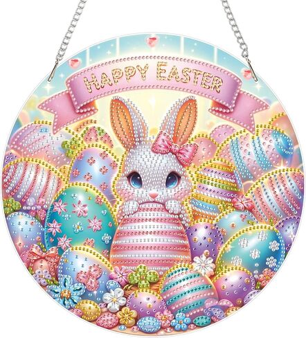 Eiflow Hanging Diamond Art Butterfly Kit, 7.8x7.0inch Animal Diamonds Painting Ornament for Adults, DIY Acrylic Board Gem Painting Kit in Kuwait