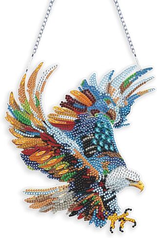 Eiflow Hanging Diamond Art Butterfly Kit, 7.8x7.0inch Animal Diamonds Painting Ornament for Adults, DIY Acrylic Board Gem Painting Kit in Kuwait