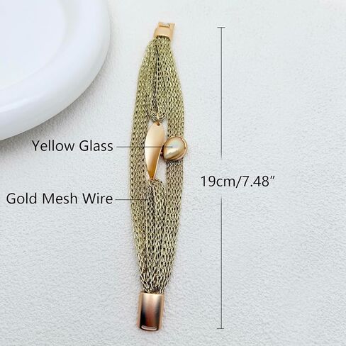 Gold Bracelet for Women Multi Chain Mesh Bracelet Wisted Orb Circle Disc Mesh Wrap bracelet for Women Statement Jewelry in Saudi Arabia