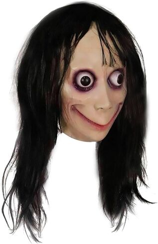Long Hair MOMO Mask for Women, Scary Role Paly Face Masks with Long Wig for Cosplay Decor Party Props in Saudi Arabia