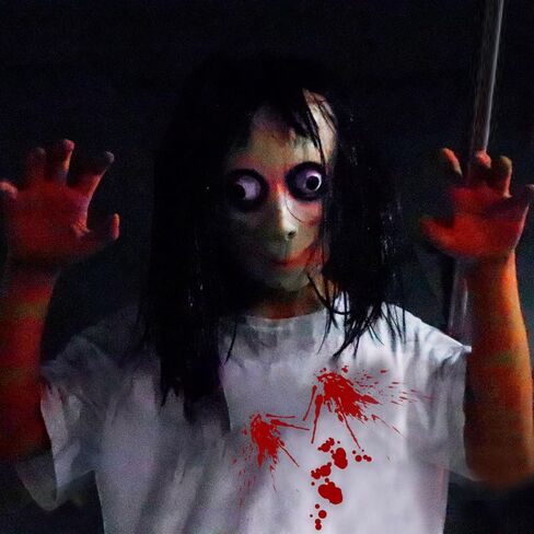 Long Hair MOMO Mask for Women, Scary Role Paly Face Masks with Long Wig for Cosplay Decor Party Props in Saudi Arabia