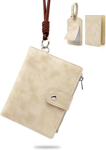 Passport Wallet for Travel, Luxury Vegan Leather RFID Blocking Passport Holder & luggage tag for Women Men, Wristlet Wallet with Zipper Pocket, Couple Travel Essentials in Saudi Arabia