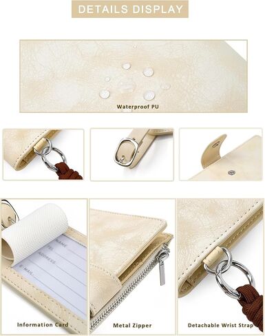 Passport Wallet for Travel, Luxury Vegan Leather RFID Blocking Passport Holder & luggage tag for Women Men, Wristlet Wallet with Zipper Pocket, Couple Travel Essentials in Saudi Arabia