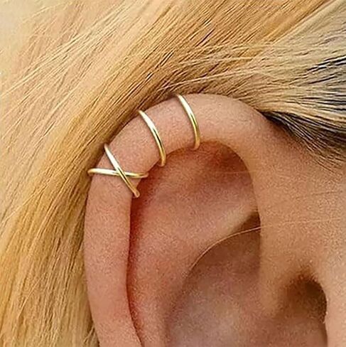 Ear Cuffs Non Piercing Gold/Silver Jewelry Cuff Earrings for Women Teens Gifts Trendy Stuff in Saudi Arabia